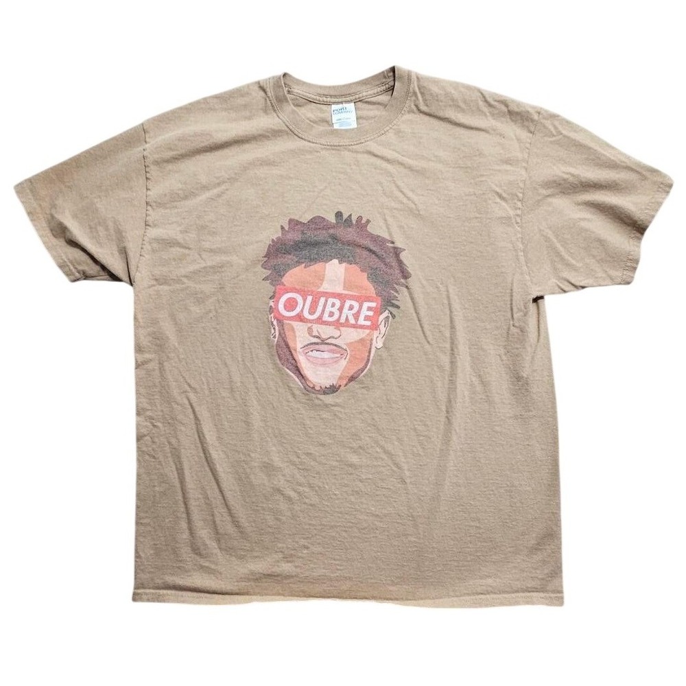 Port & Company Kelly Oubre Jr Graphic T-Shirt Mens XL Tan NBA Basketball Tee